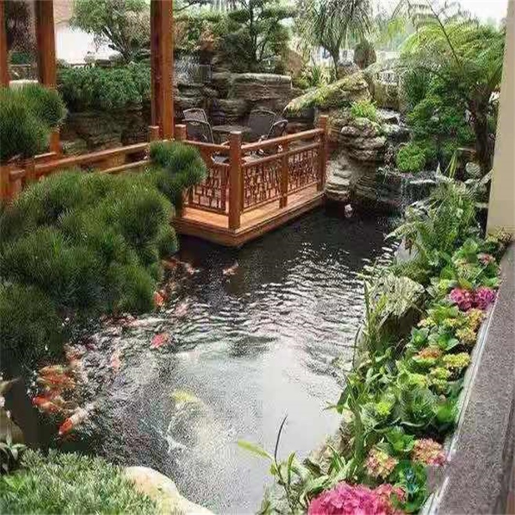 北湖别墅庭院景观设计鱼池